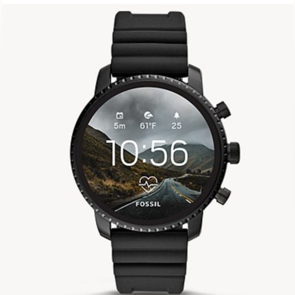 FOSSIL Q Smartwatch DW6F1 Gen 4 Explorist Silicone Band with charger. Reset.